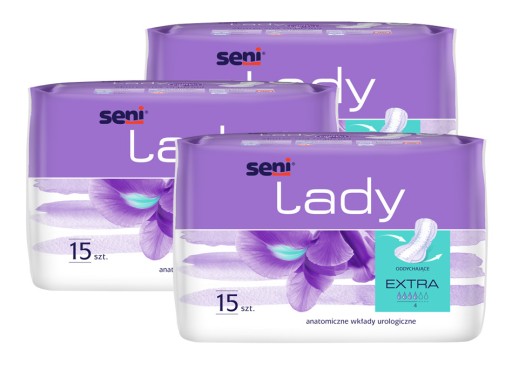 Urologické vložky Seni Lady Extra + 15 ks špeciálne dámske hygienické vložky