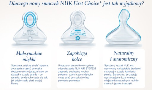 Nuk First Choice + cumlík na fľašu 6 m+ L 2 ks