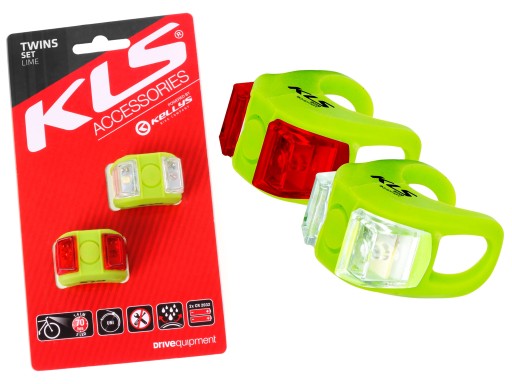 Zelená sada osvetlenia na bicykel KELLYS TWINS