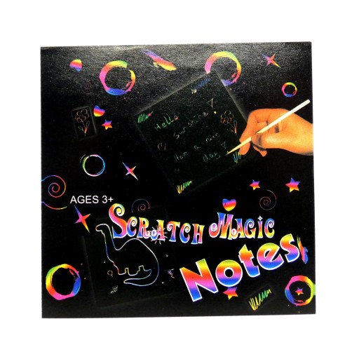 MAGIC NOTEBOOK, Scratch-Off Notebook, 24 ks. ČIERNA + HYPO ŠTÝL