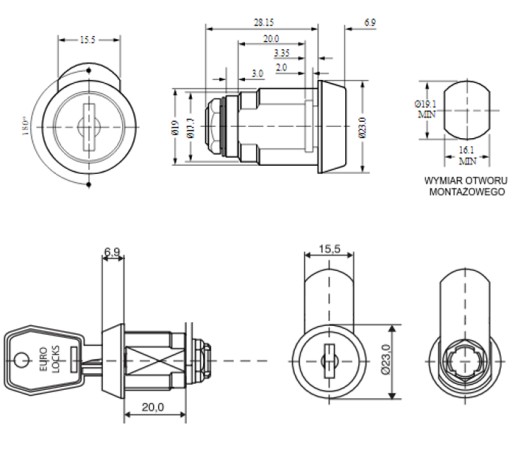 BHP EURO-LOCK B671-DG LOCK - 1-kľúčový systém