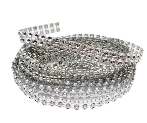 DIAMANTOVÝ PÁS ZIRKOÓNOVÁ STUHA 3M X 1 CM STRIEBORNÝ