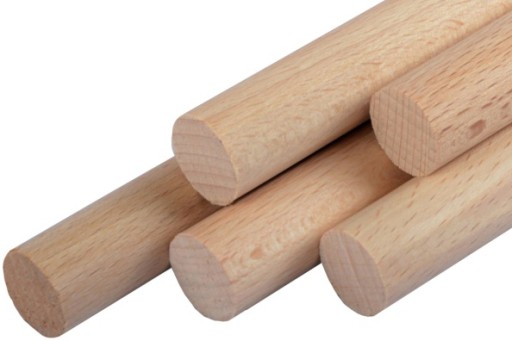 Buková hmoždinka, drevená tyč, 30 cm, buk priemer 28 mm