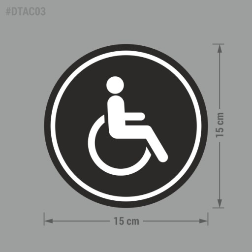 WC pre invalidov, nálepka 15x15