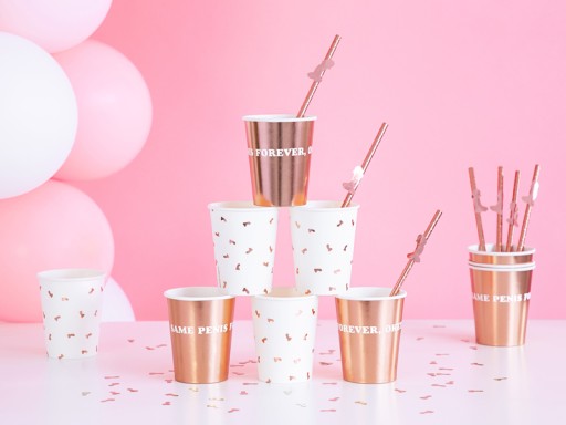 Poháre pre sliepky SAME PENIS FOREVER rosegold x6