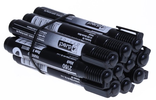 MARKER permanentný okrúhly vodeodolný BLACK x12