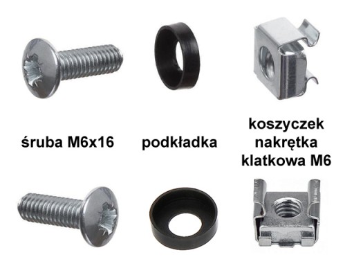 Montážna skrutka M6 so zinkovou klietkou. nastaviť 4 ks