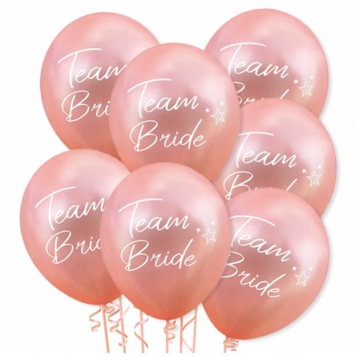 Slepačie párty balóny 5 kusov Team Bride Rose