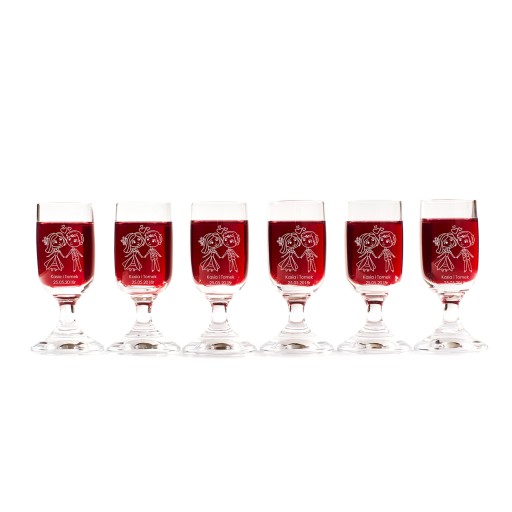 GLASS gravírované poháre na vodku, 20 ml