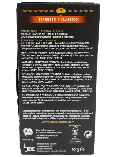 Nespresso Jacobs Espresso 7 Classico 10 kapsúl