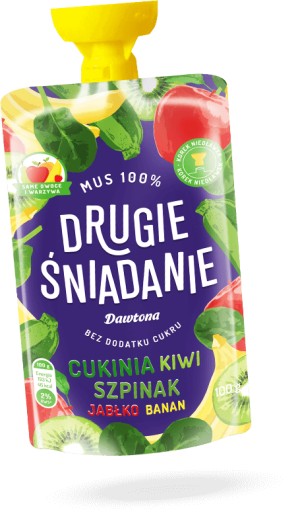 Druhé raňajky Mousse 100% cuketa kiwi špenát jablko banán 100 g