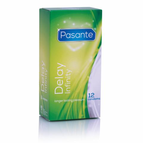 Pasante Delay Infinity kondómy odďaľujúce ejakuláciu, 12 kusov
