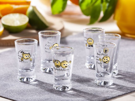 FUNNY poháre na vodku 25 ml, sada 6 ks