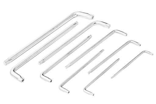 DLHÉ KĽÚČE TORX IMBUS T10 - T50 9 kusov TYP L