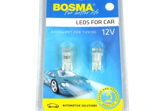 Bosma žiarovka 12V 1xLed T10 biela 6000K Diamond 2 kusy