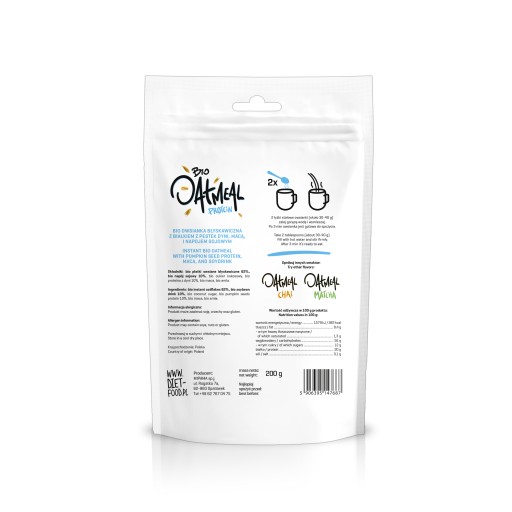 Bio Proteín ovsené vločky tekvica a maca 200 g DIÉTNE-POTRAVINY