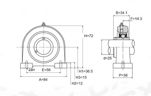 UCPA 205 Naklápacie ložisko v kryte UCPA205 25 mm