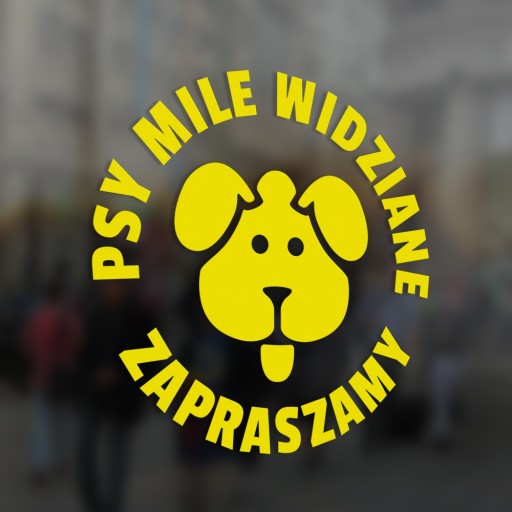 Psy vitajte - nálepka 10x10
