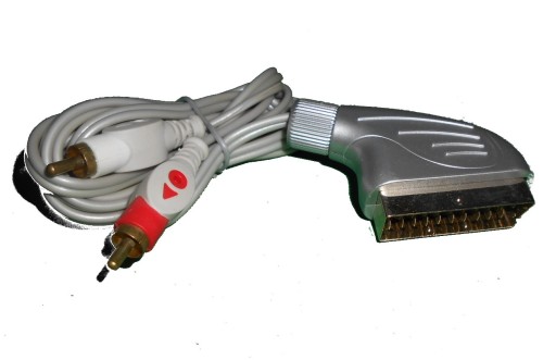 EURO SCART zástrčka / 2x RCA cinch kábel 1,5 m AUDIO (0472a)