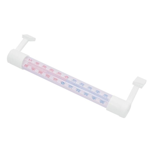 OKENNÝ TEPLOMER, PVC SKLO, 18CM, BIELY
