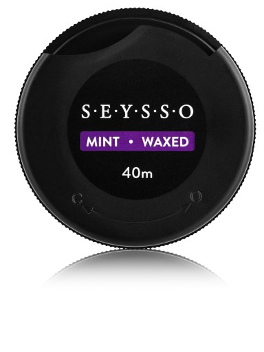 Čierna zubná niť SEYSSO s aktívnym uhlím, voskovaná, 40 m