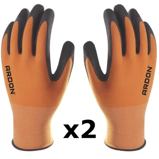 PETRAX Nylonové latexové pracovné rukavice, 2 páry, veľkosť 9