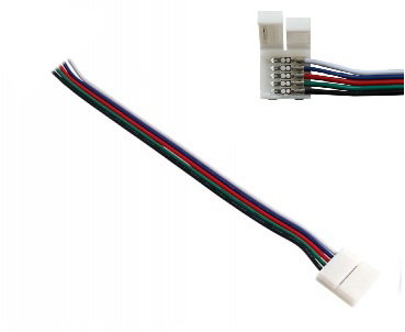 Konektor pre RGBW LED pásik 10mm -5050 s káblom 10cm