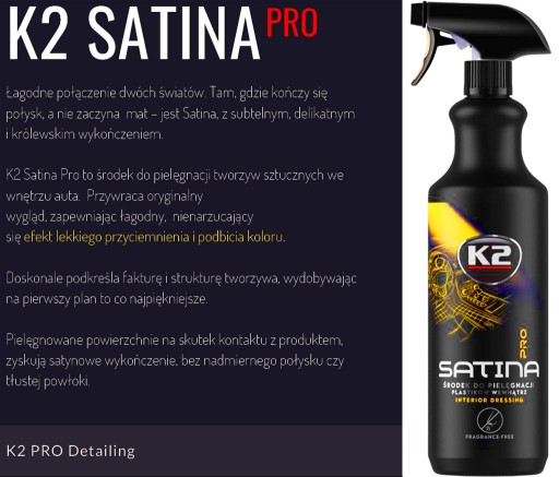 K2 SATINA PRO KOKPIT DRESSING, Bez vône, 1L