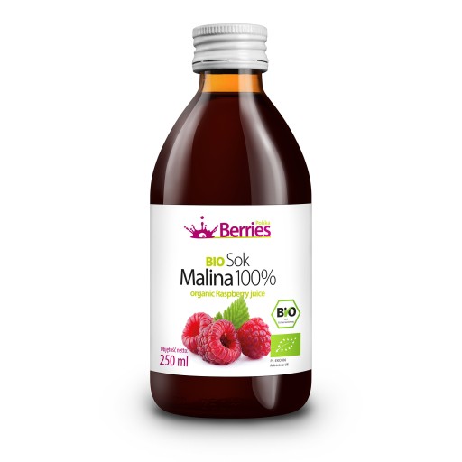 Bio malinová šťava 100% Bio malinová šťava 250 ml