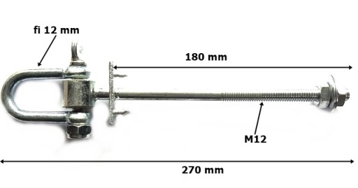 HÁČKOVÝ HÁK S SHAKEL M12 MONTÁŽ + TEFLÓN