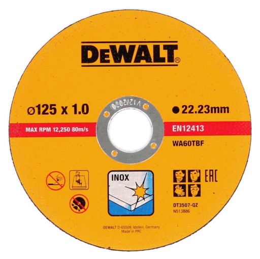 DeWalt INOX oceľový rezací kotúč 125x1mm DT3507 pre uhlové brúsky 125mm