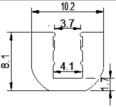 Sklenené tesnenie, redukcia 4 mm, bezfarebná, 1 m