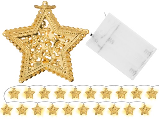 LED VIANOČNÉ SVIETIDLÁ ZÁVISNÉ HVIEZDY GARLAND 3M