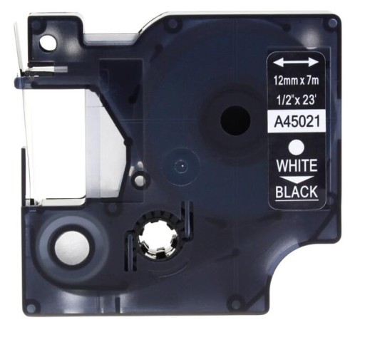 DYMO TAPE D1 45021 12mm ČIERNO/BIELA TLAČ