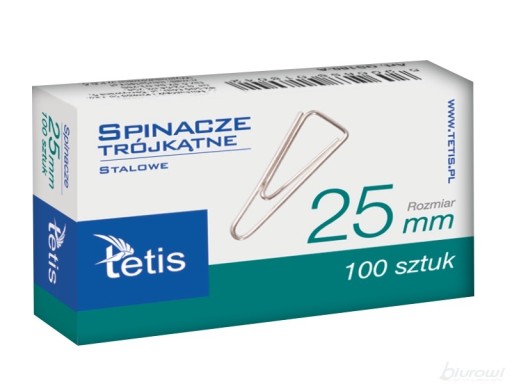 TETIS trojhranné sponky na papier 25mm / 100 kusov GS180-A