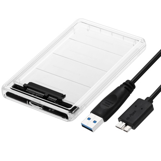 Priehľadný kryt HDD 2.5 USB 3.0 SATA
