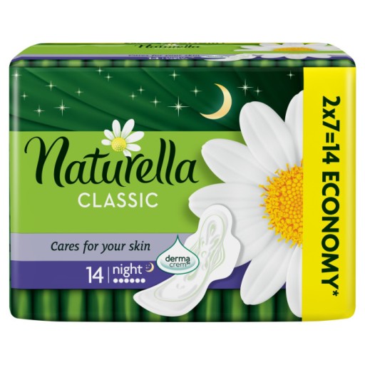 NATURELLA CAMOMILE KLASICKÉ NOČNÉ hygienické vložky 14 KS