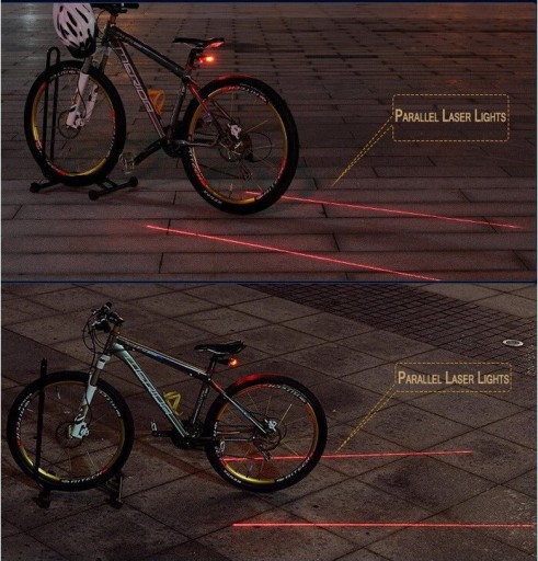 LASER LED zadné svetlo na bicykel UFO zadný bicykel