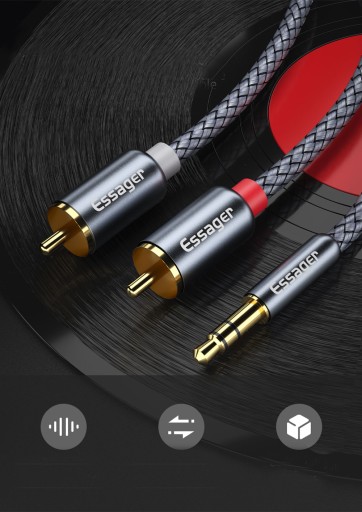 HQ MINI JACK KÁBEL 2x RCA CINCH STEREO GOLD HD 3M