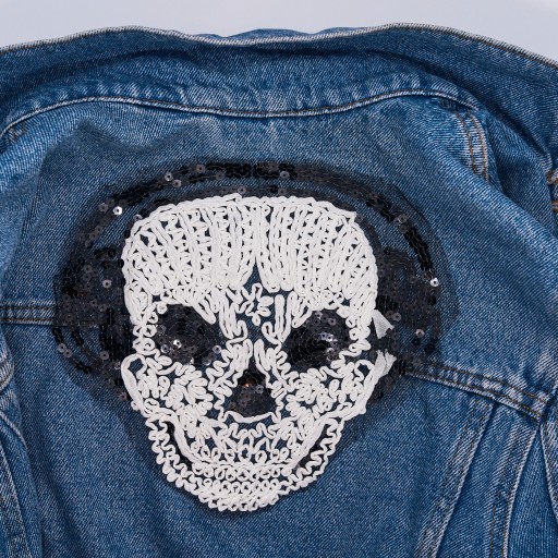SKULL flitre Nášivka čierna
