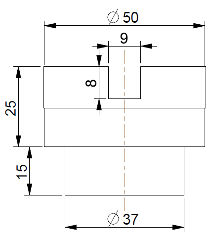 Guma na zdvihák s drážkou 50x37mm