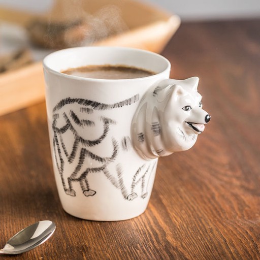 3D PSA hrnček veľký - RUČNE MAĽOVANÝ - PORCELÁN