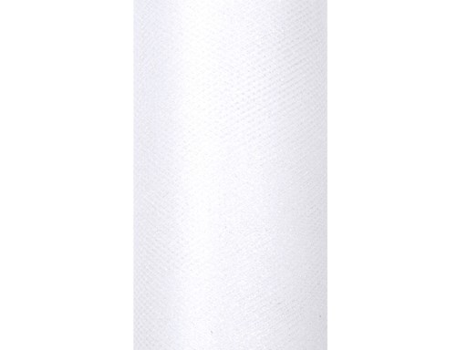 BIELY GLITTROVÝ TYL na rolke 0,15x9m KOMUNIÓN