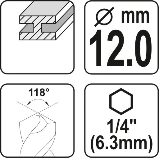 YATO HSS FRÉZOVAČKA NA KOV 12,0mm ŠEST