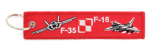 F-35 a F-16 vyšívaná kľúčenka ODSTRÁŇTE PRED LETOM