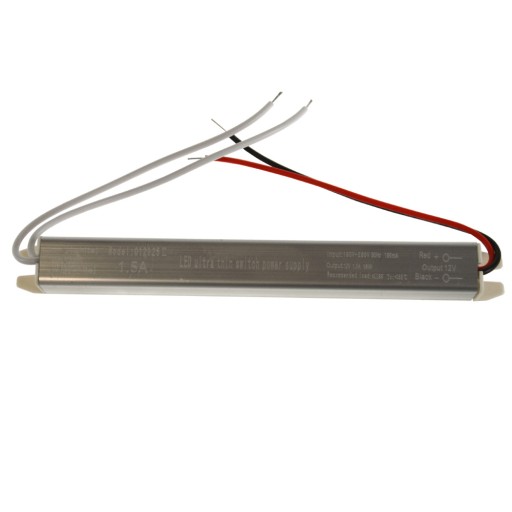 12V 18W 1,5A ultra tenký napäťový zdroj pre tenké LED pásy