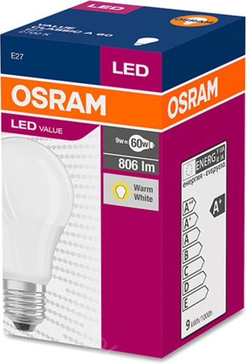 LED žiarovka A60 E27 9W 60W 806lm 2700K OSRAM