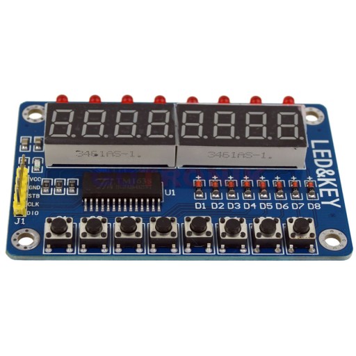 LED displej + tlačidlá modulu TM1638