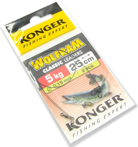 Konger Tungsten Leaders 25cm/5kg (2 ks.)