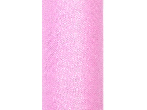 RUŽOVÝ GLITTER COMMUNION TULLE na rolke